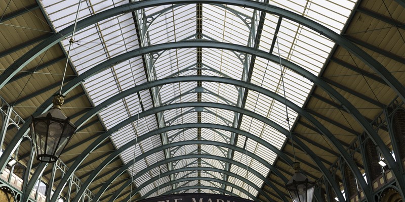 main market hall at Covent Garden Market in London, the United Kingdom