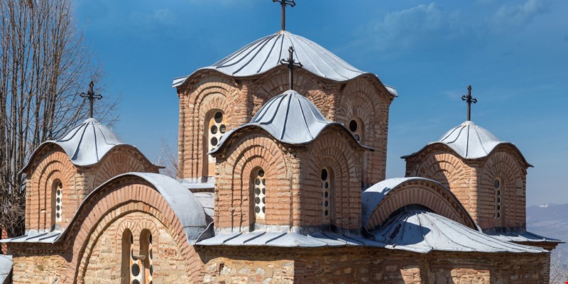 Domes of old orthodox monastery